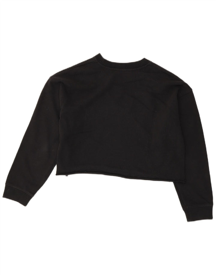 Levi's Womens Crop Sweatshirt Jumper UK 10 Small Black Colourblock