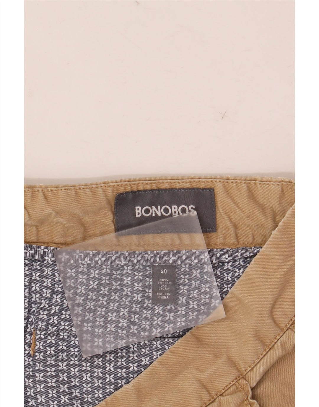 BONOBOS Mens Chino Shorts W40 XL Beige Cotton