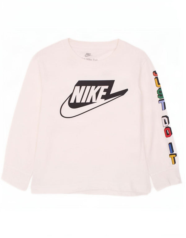Nike Boys Graphic Top Long Sleeve 4-5 Years Small White