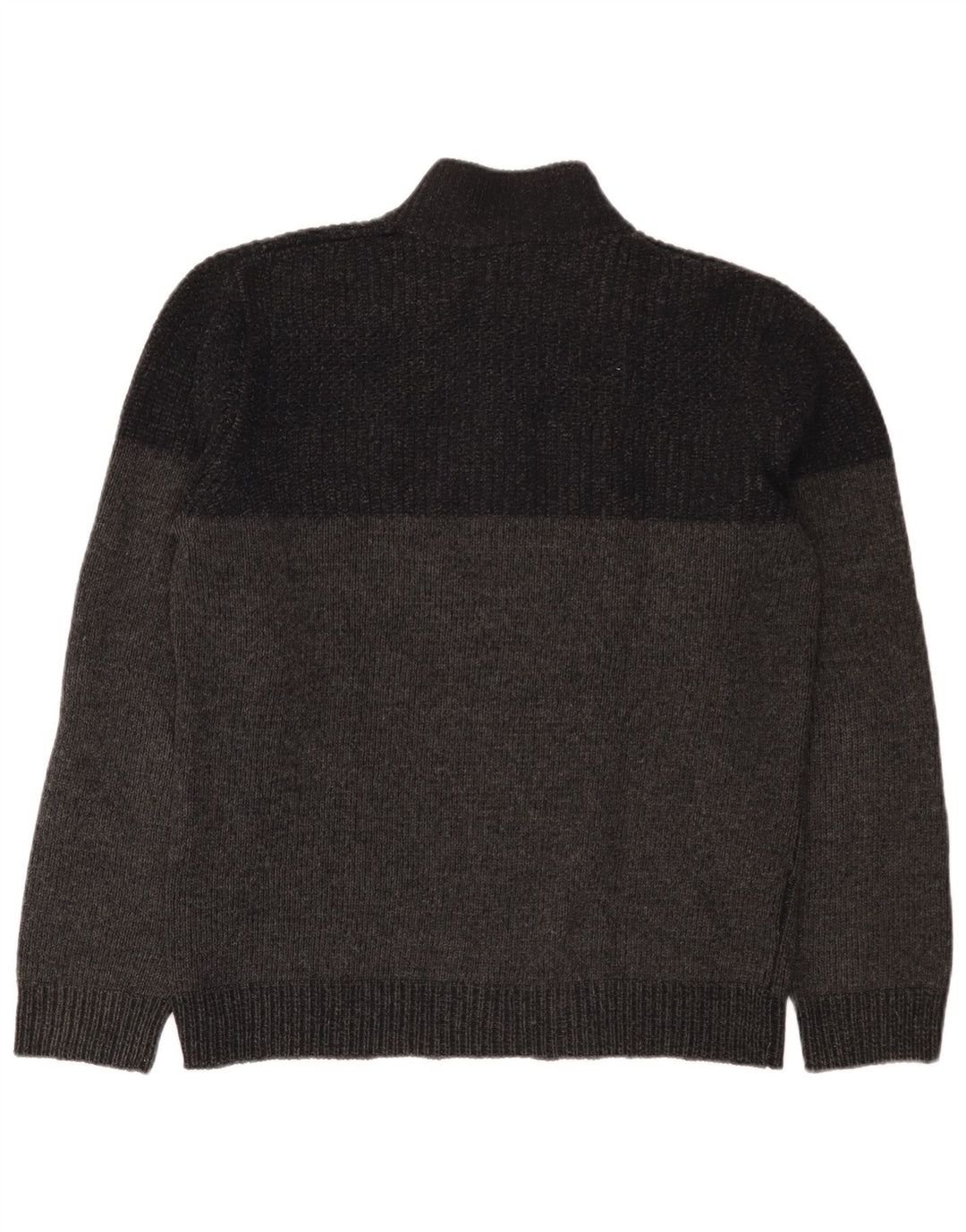 Massimo Dutti Mens Button Neck Jumper Sweater XL Grey Flecked