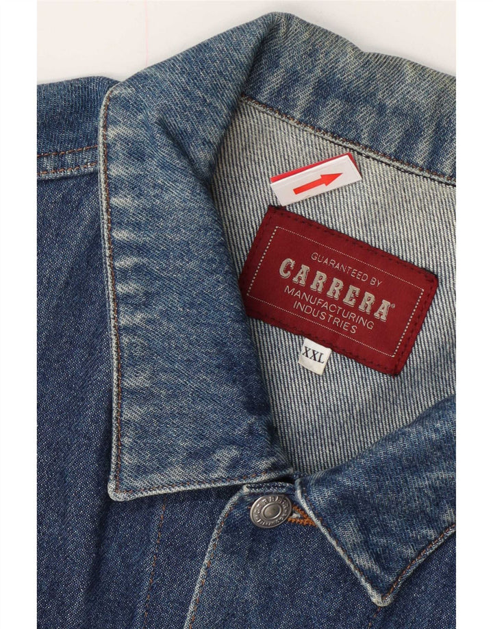 Carrera Mens Denim Jacket UK 44 2XL Blue Cotton