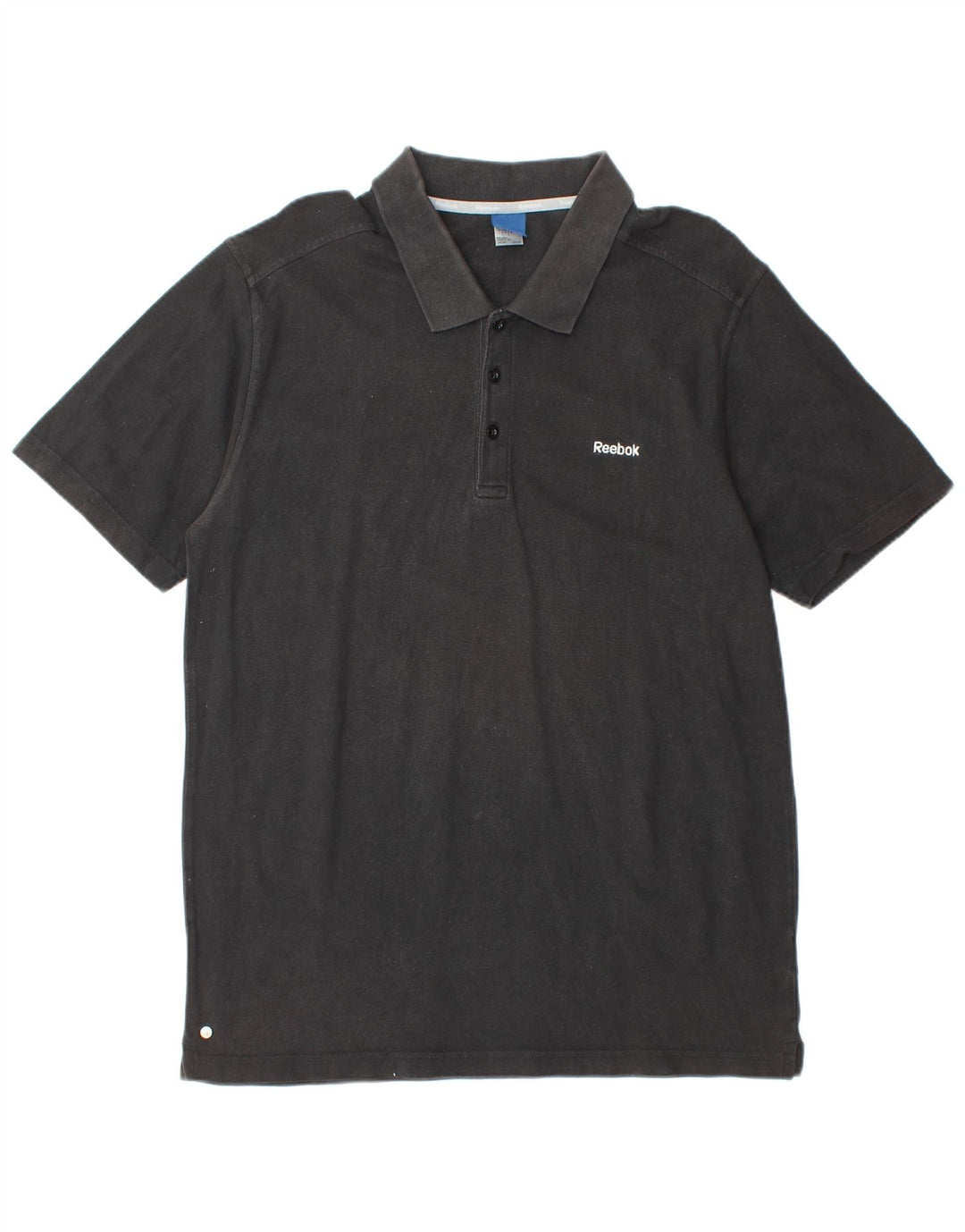 REEBOK Mens Polo Shirt Large Black Cotton