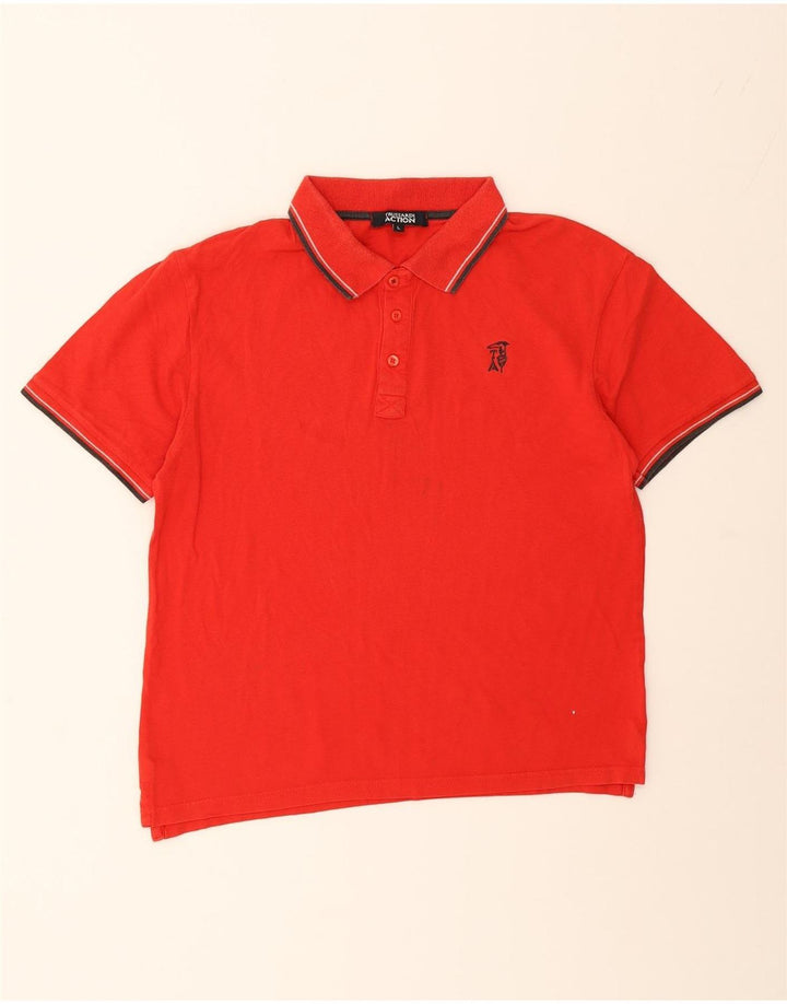 TRUSSARDI Mens Polo Shirt Large Red Cotton Vintage Trussardi and Second-Hand Trussardi from Messina Hembry 