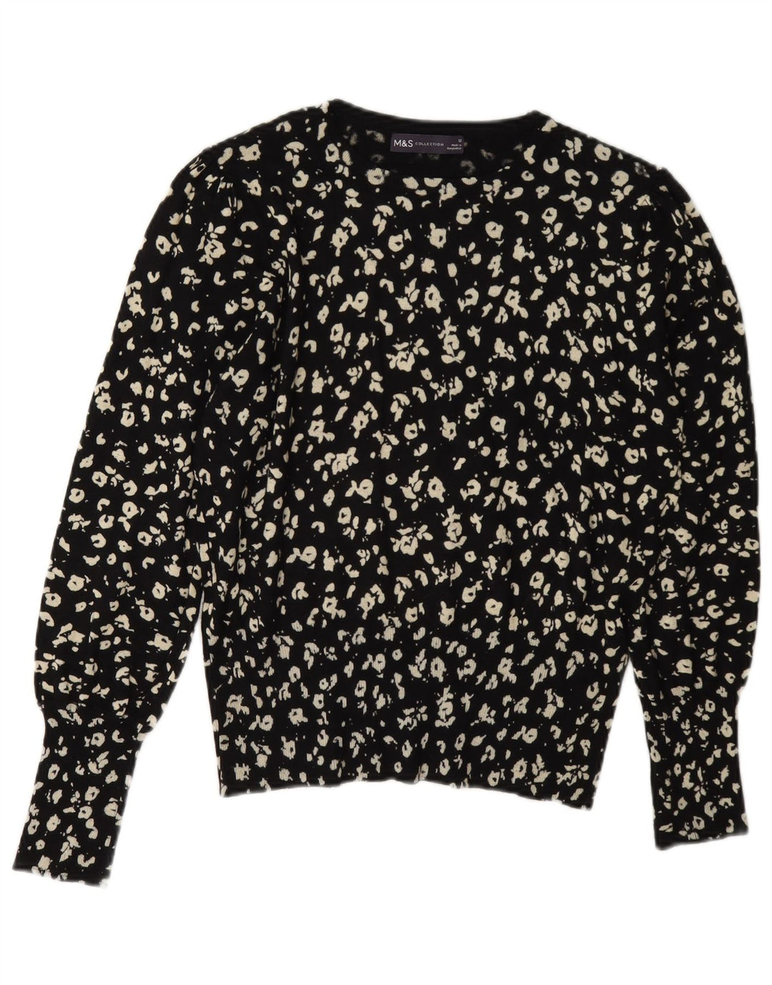 Marks & Spencer Womens Crew Neck Jumper Sweater UK 12 Medium Black