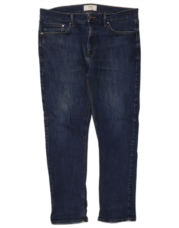 Marks & Spencer Mens Slim Jeans W34 L29 Blue Cotton