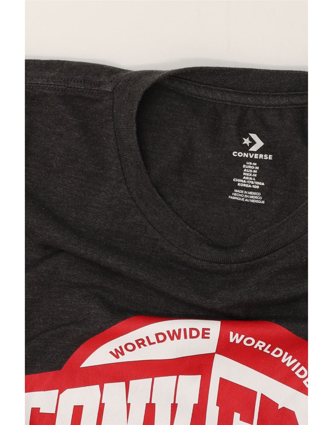 CONVERSE Mens Graphic T-Shirt Top Medium Grey
