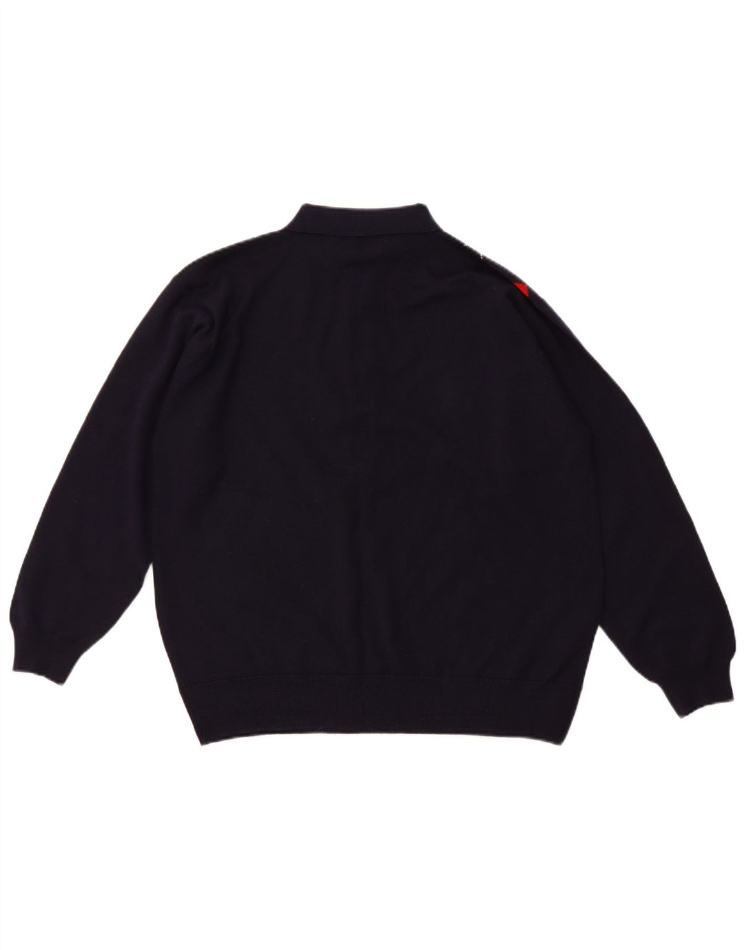 PRINGLE Mens Polo Neck Jumper Sweater Medium Navy Blue Argyle/Diamond