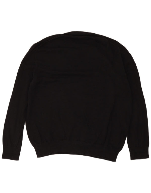 Marks & Spencer Mens V-Neck Jumper Sweater 2XL Black Cotton