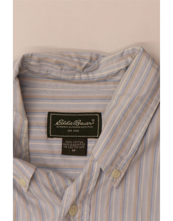 EDDIE BAUER Mens Shirt Medium Blue Striped Cotton