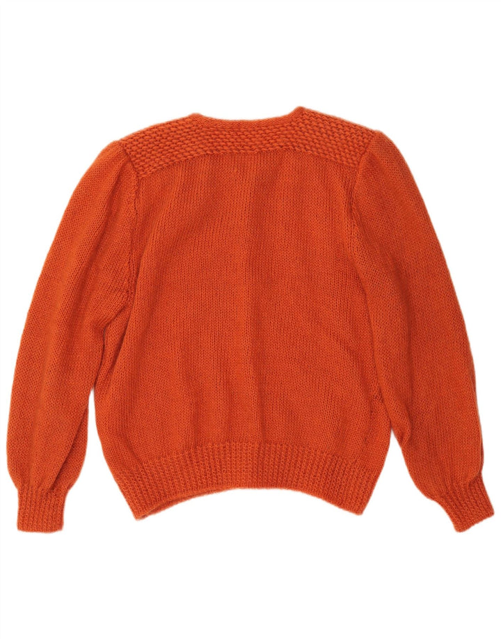 VINTAGE Womens Cardigan Sweater UK 16 Large Orange