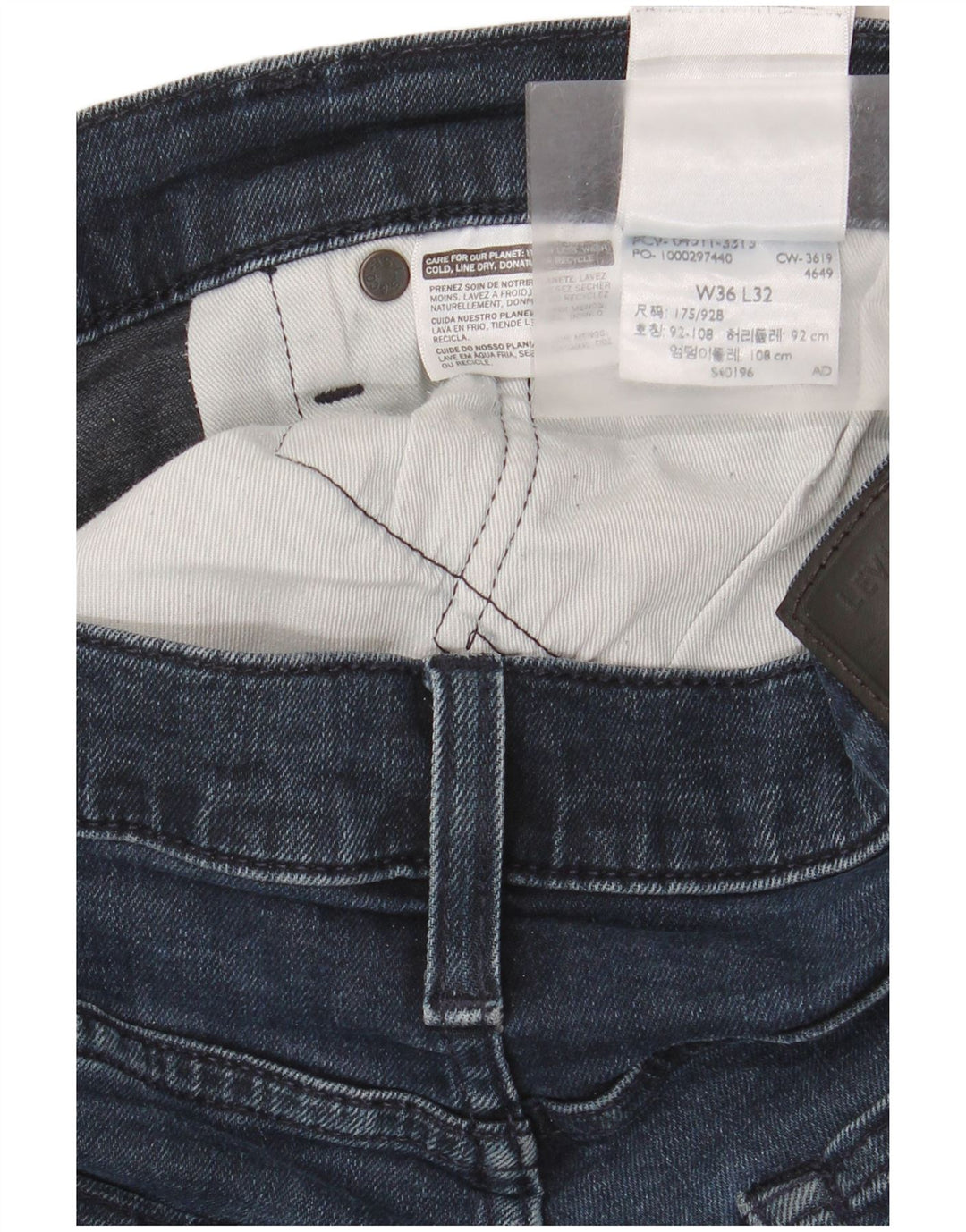 Levi's Mens Slim Jeans W36 L32 Blue Cotton