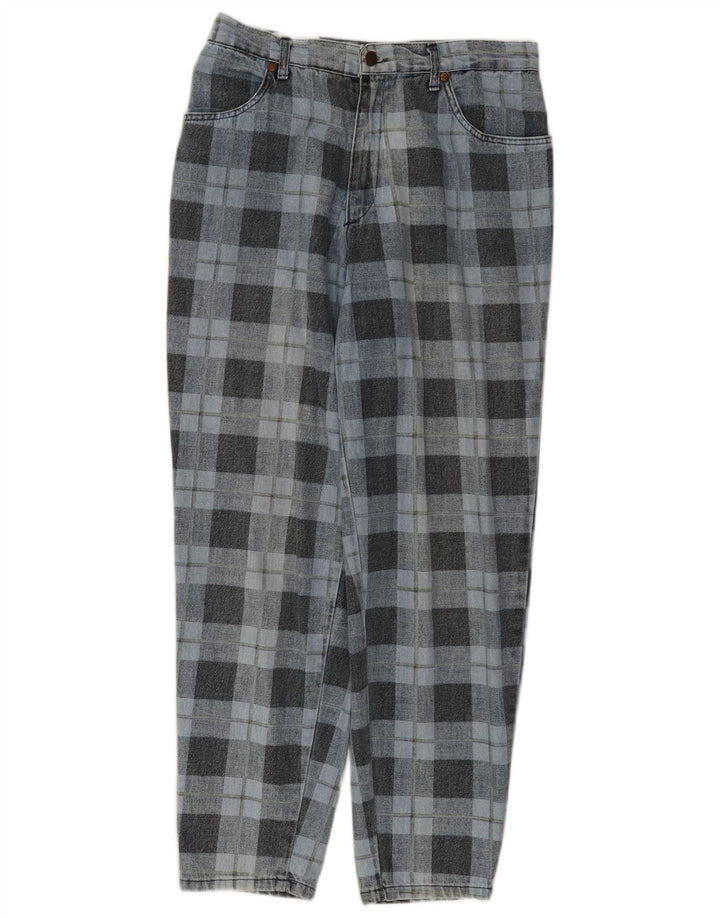 SPITFIRE Womens Tapered Jeans W34 L27  Blue Check Cotton