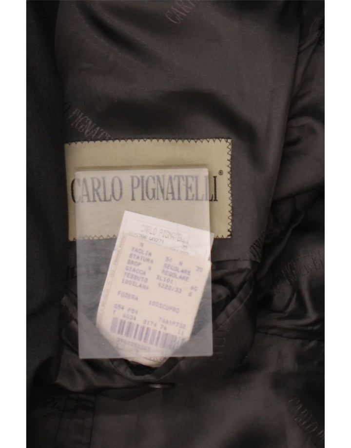 CARLO PIGNATELLI Mens 3 Button Blazer Jacket UK 40 Large Black Wool