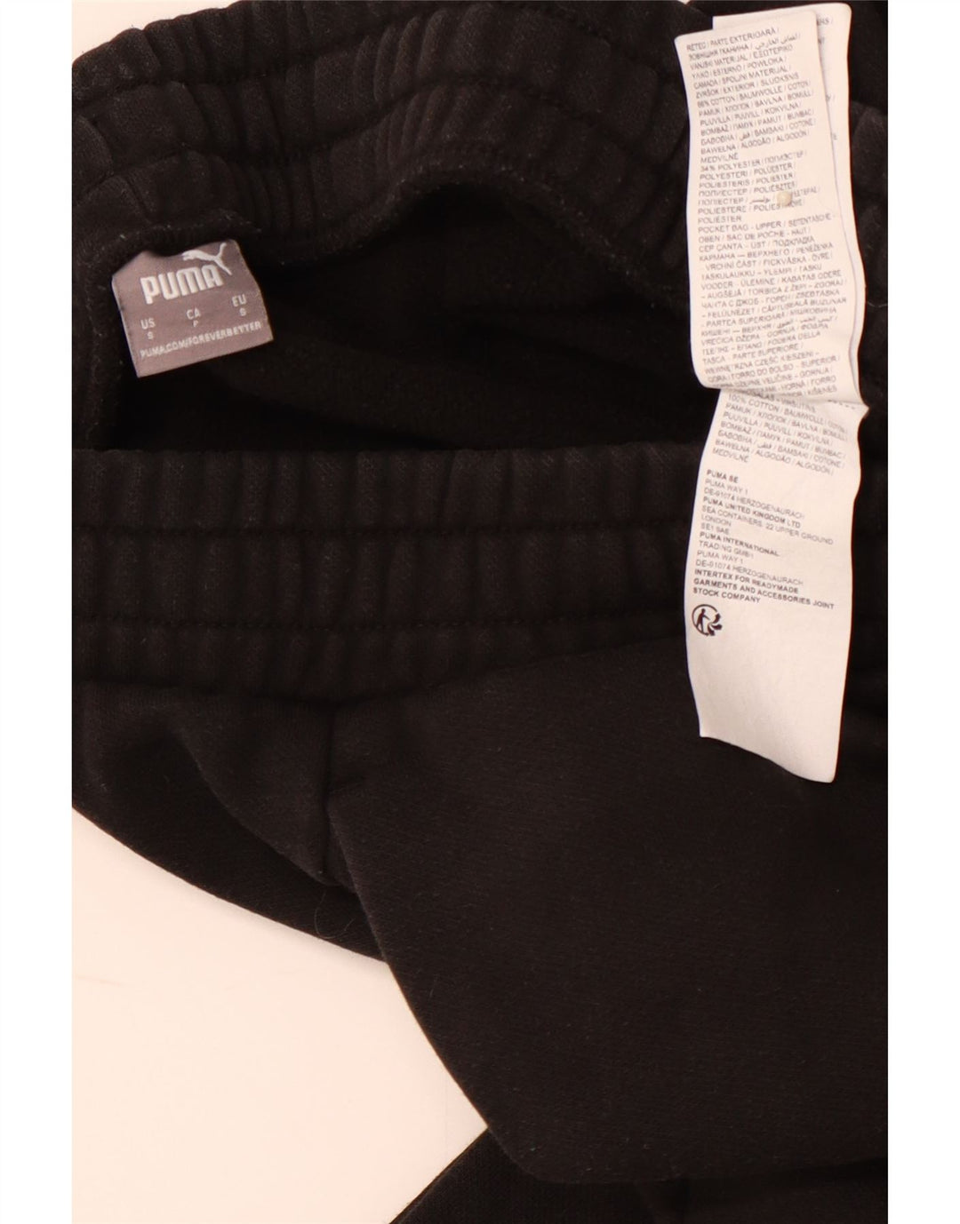 PUMA Mens Tracksuit Trousers Small  Black Cotton