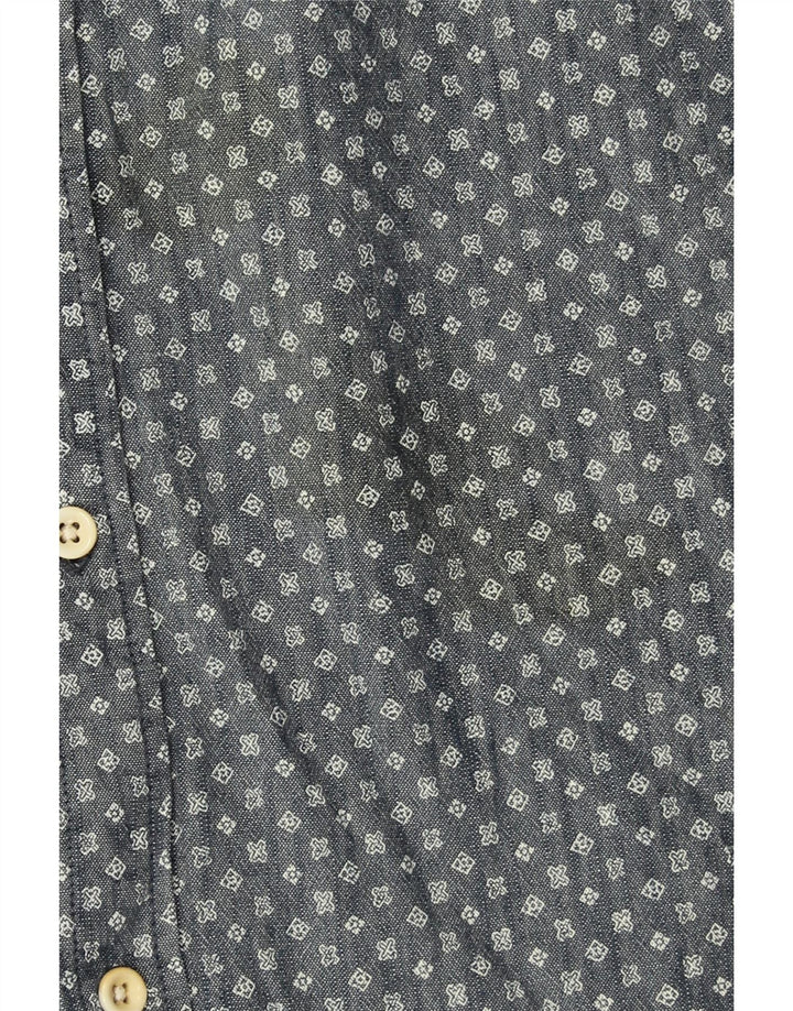 QUIKSILVER Mens Modern Shirt XL Navy Blue Spotted Cotton