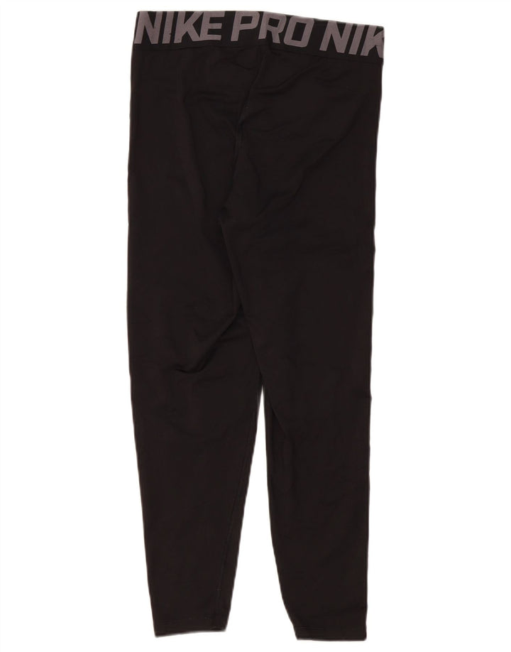 NIKE Womens Dri Fit Graphic Leggings UK 10 Small  Black Polyester
