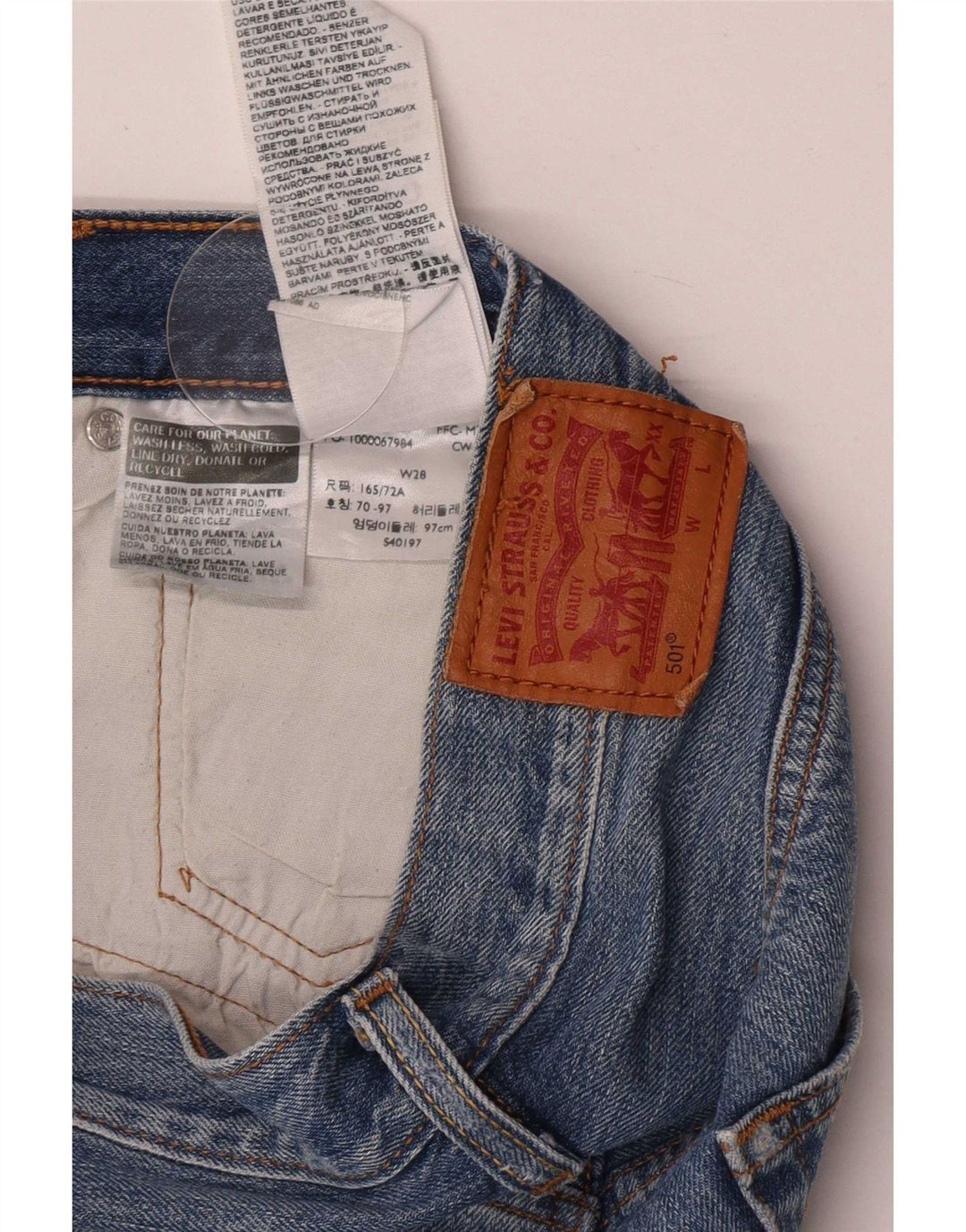 Levi's Womens 501 Denim Shorts W28 Medium Blue Cotton