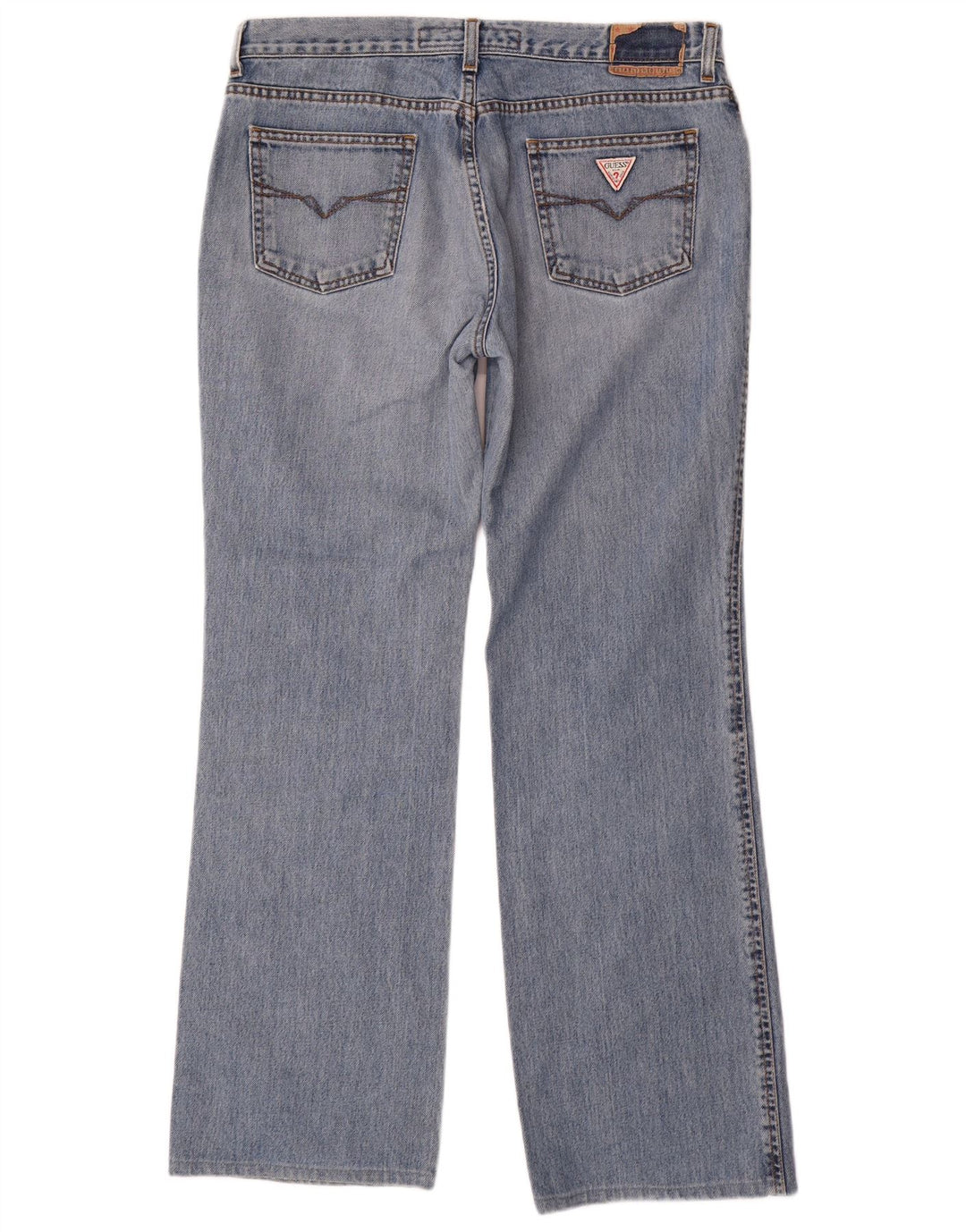 Guess Mens Distressed Straight Jeans W34 L31 Blue