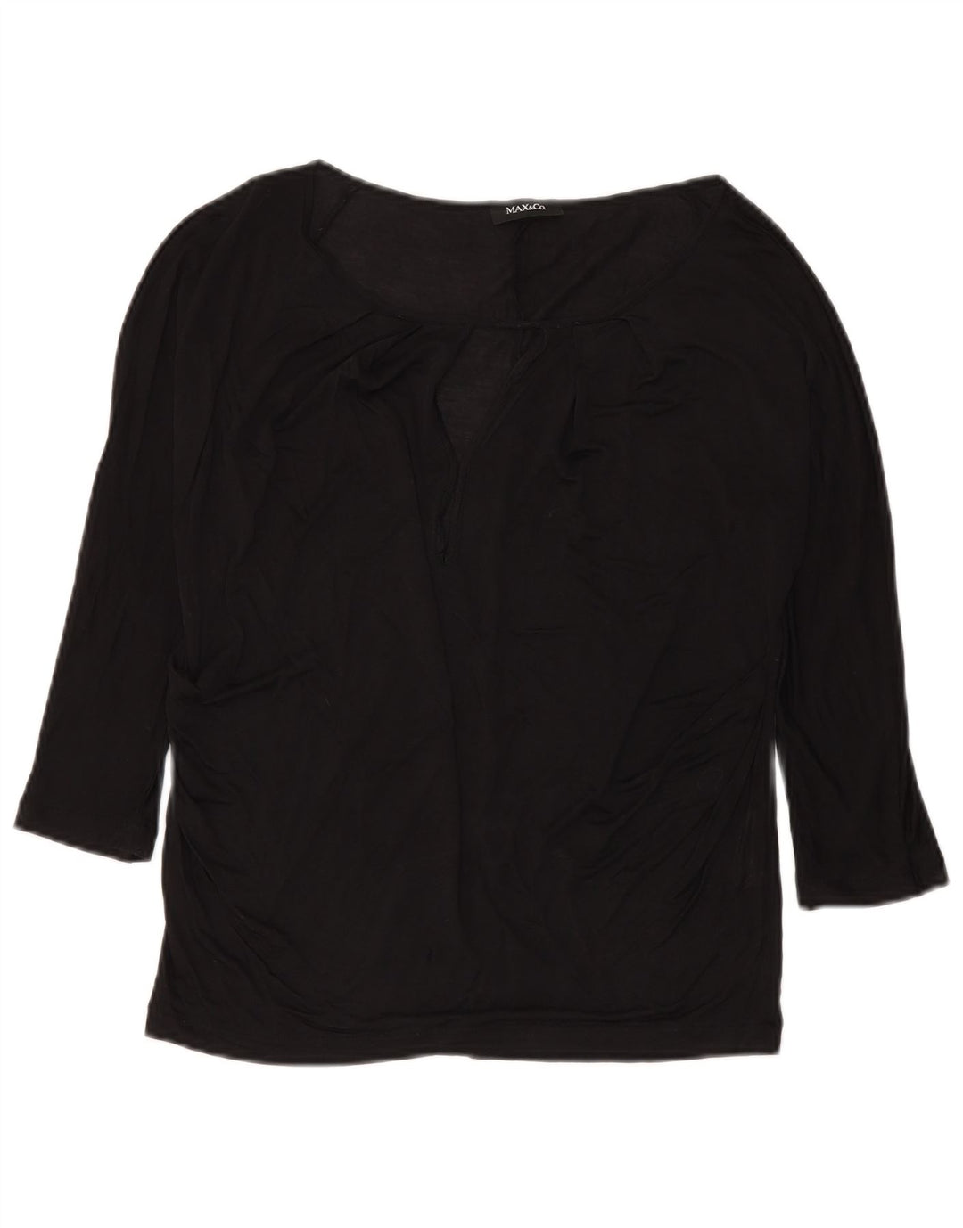 Max & Co. Womens Top 3/4 Sleeve UK 14 Medium Black Silk