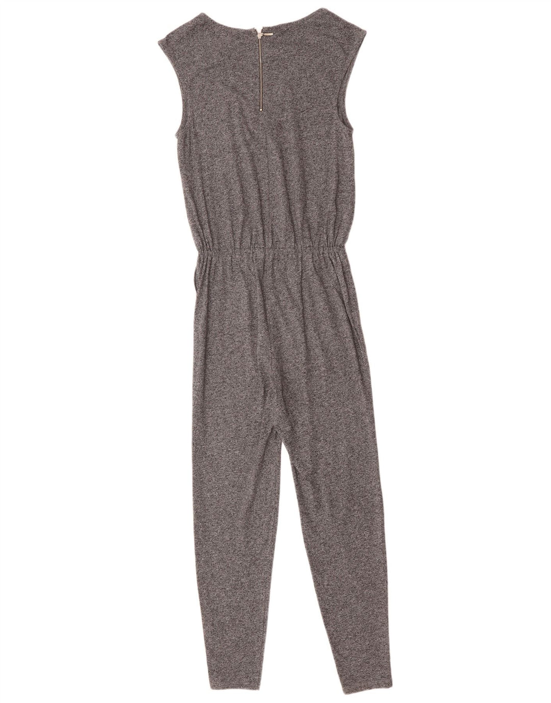 BENETTON Womens Sleeveless Jumpsuit UK 6 XS  Grey Flecked Cotton