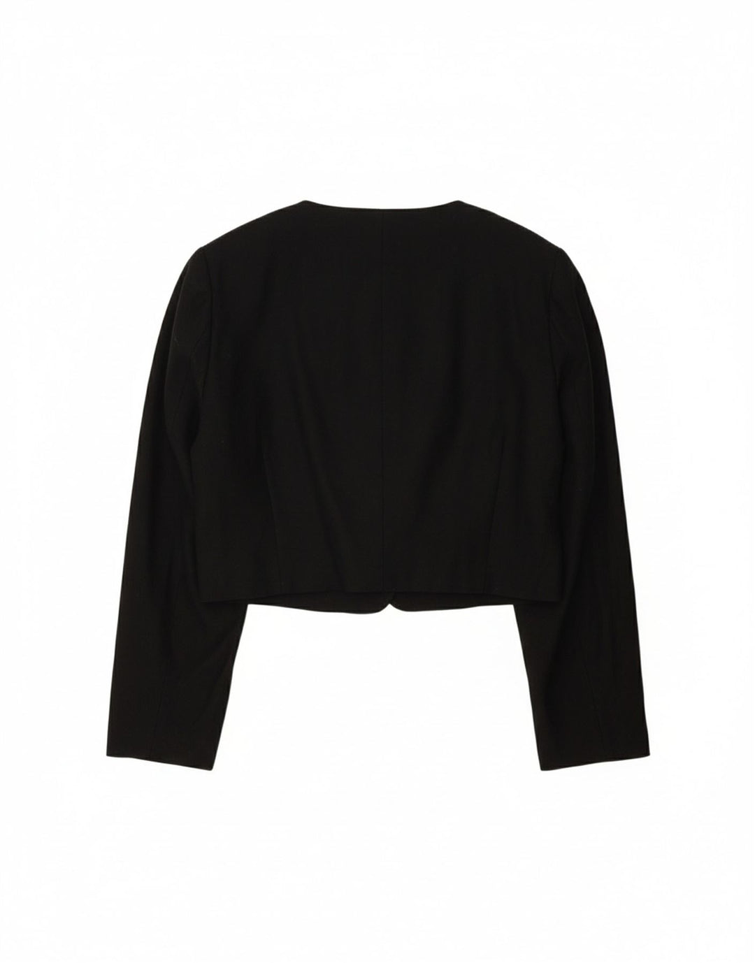 VINTAGE Womens Bolero Jacket UK 12 Medium Black Viscose