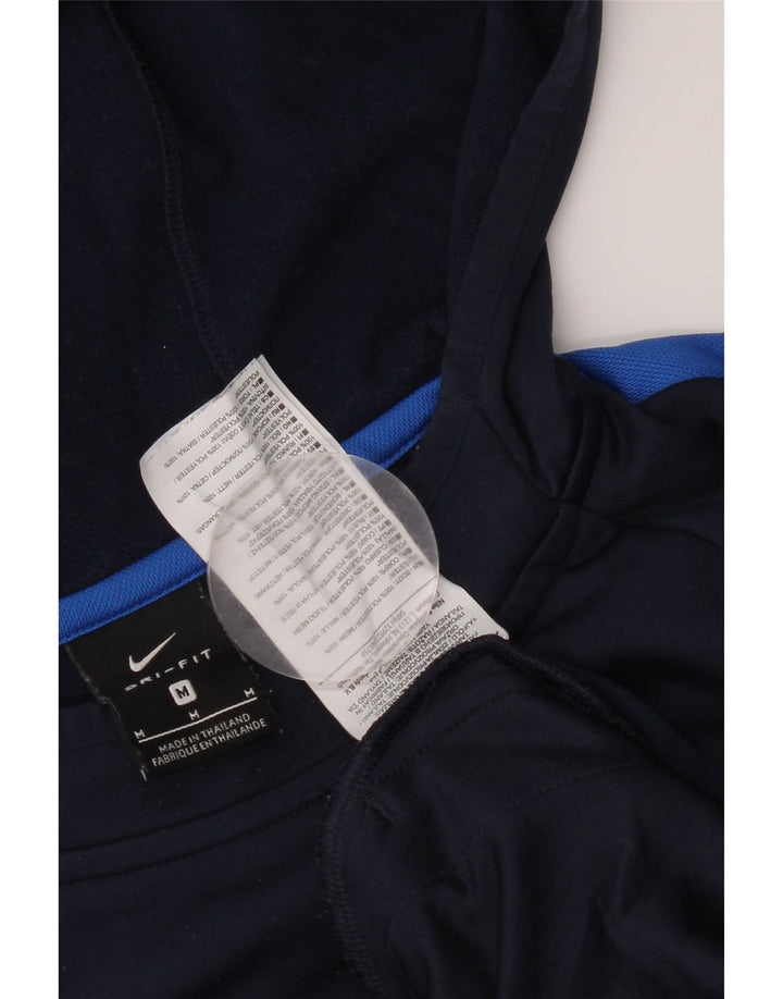 Nike Mens Hoodie Jumper Medium Navy Blue Colourblock Polyester