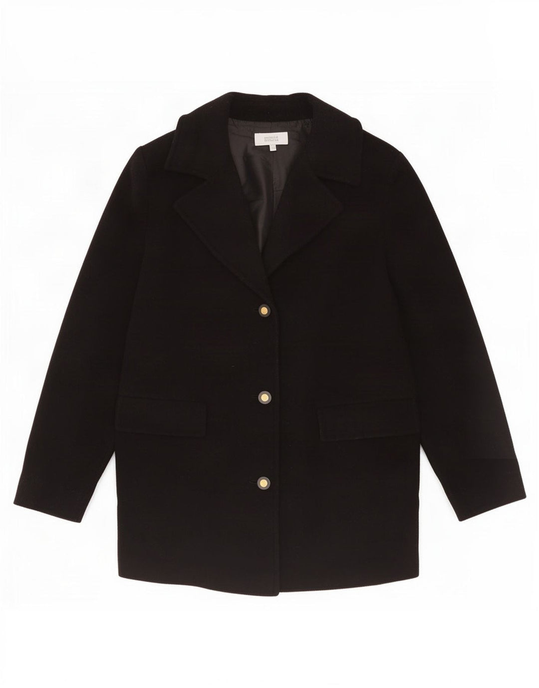 Marks & Spencer Womens 3 Button Blazer Jacket UK 18 XL Black Wool