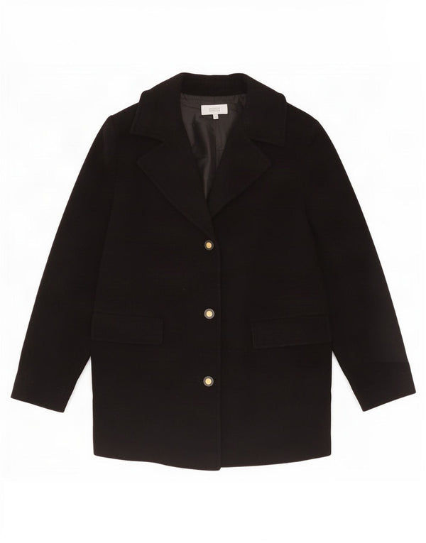 Marks & Spencer Womens 3 Button Blazer Jacket UK 18 XL Black Wool