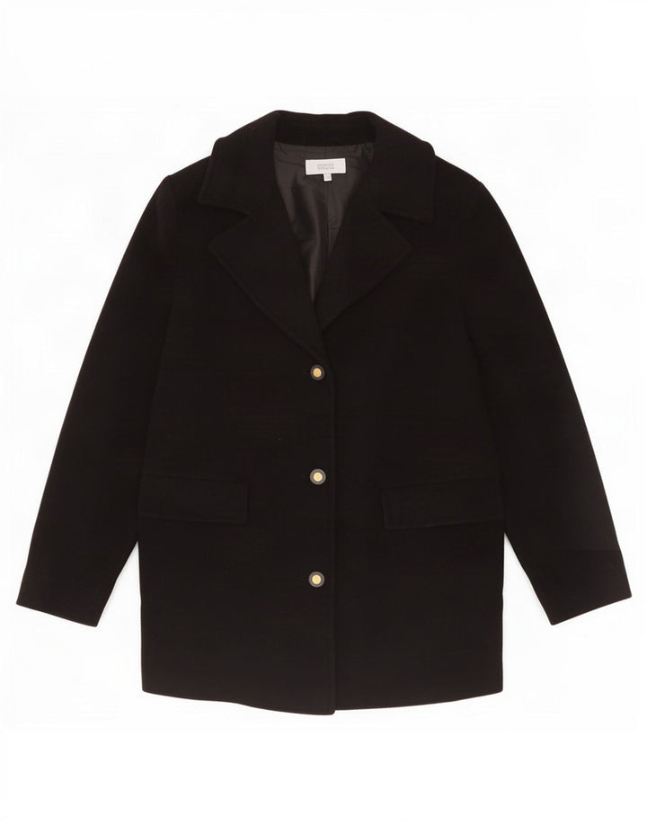 Marks & Spencer Womens 3 Button Blazer Jacket UK 18 XL Black Wool