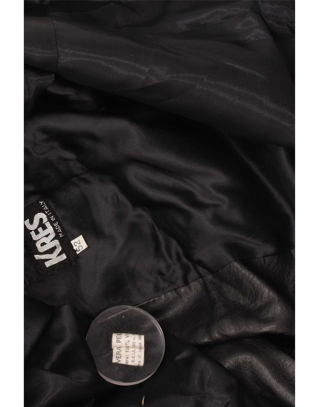 Vintage Mens Leather 2 Button Blazer Jacket IT 52 XL Black