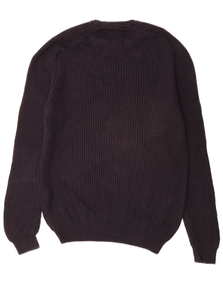 Zara Mens Crew Neck Jumper Sweater Medium Navy Blue Cotton