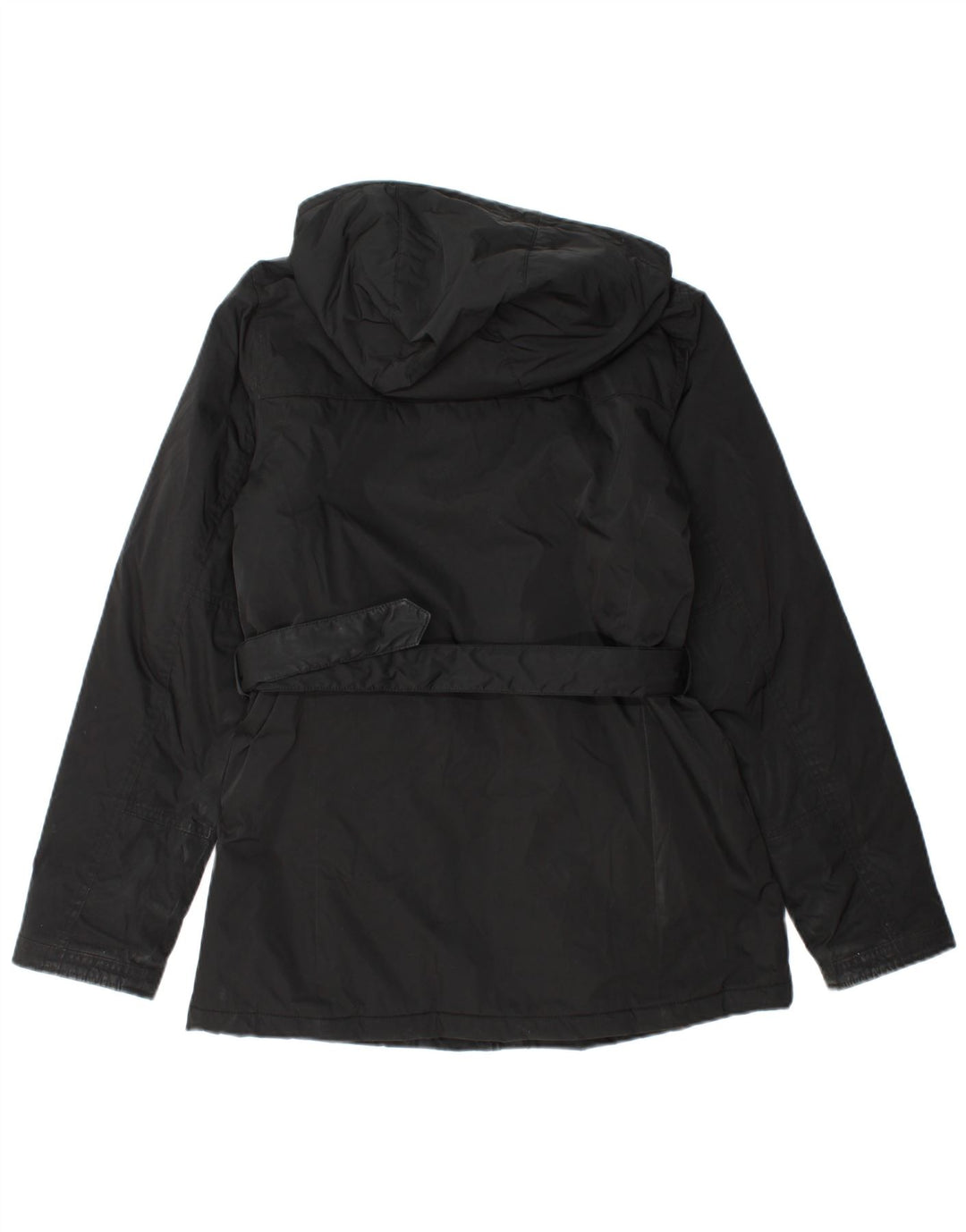 Woolrich Womens Hooded Utility Jacket UK 14 Medium Black Polyester