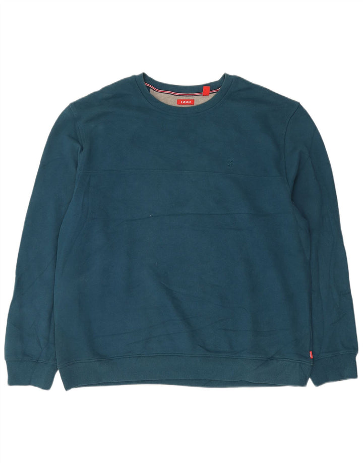 IZOD Mens Sweatshirt Jumper XL Green Cotton