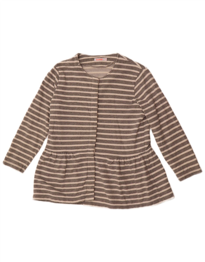 Sun68 Womens Shirt Blouse UK 10 Small Grey Striped Cotton