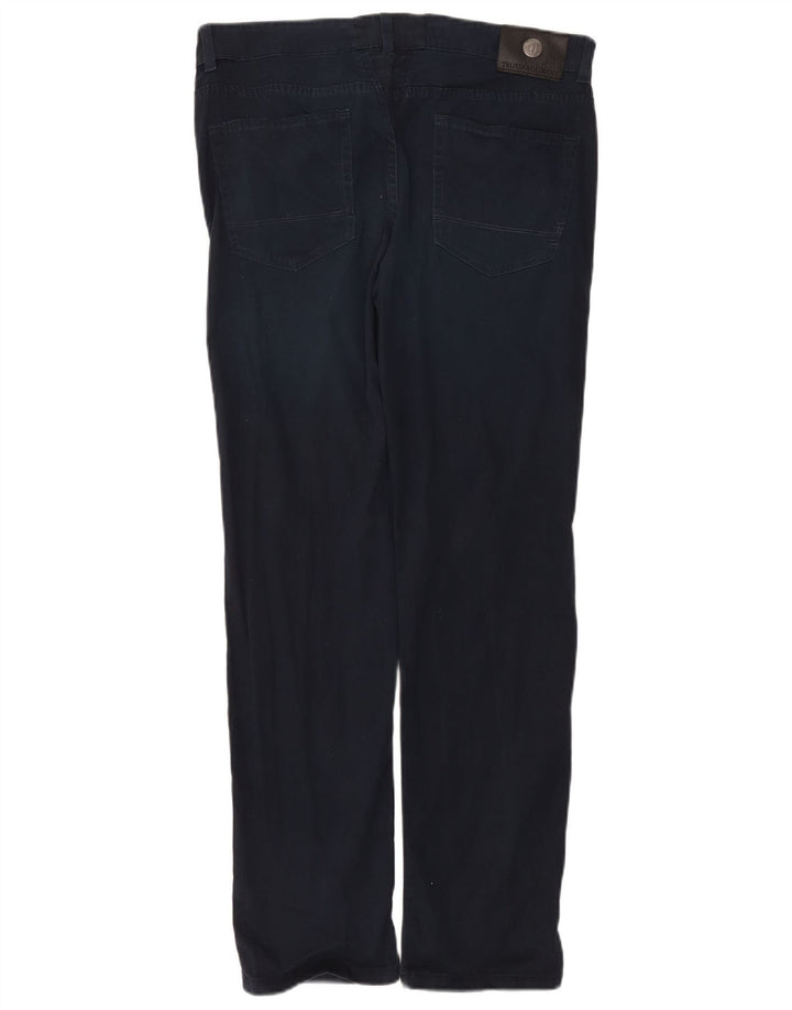 Trussardi Mens Straight Casual Trousers W34 L31 Navy Blue