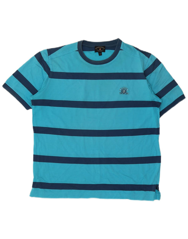 AMERIGO VESPUCCI Mens T-Shirt Top Medium Blue Striped