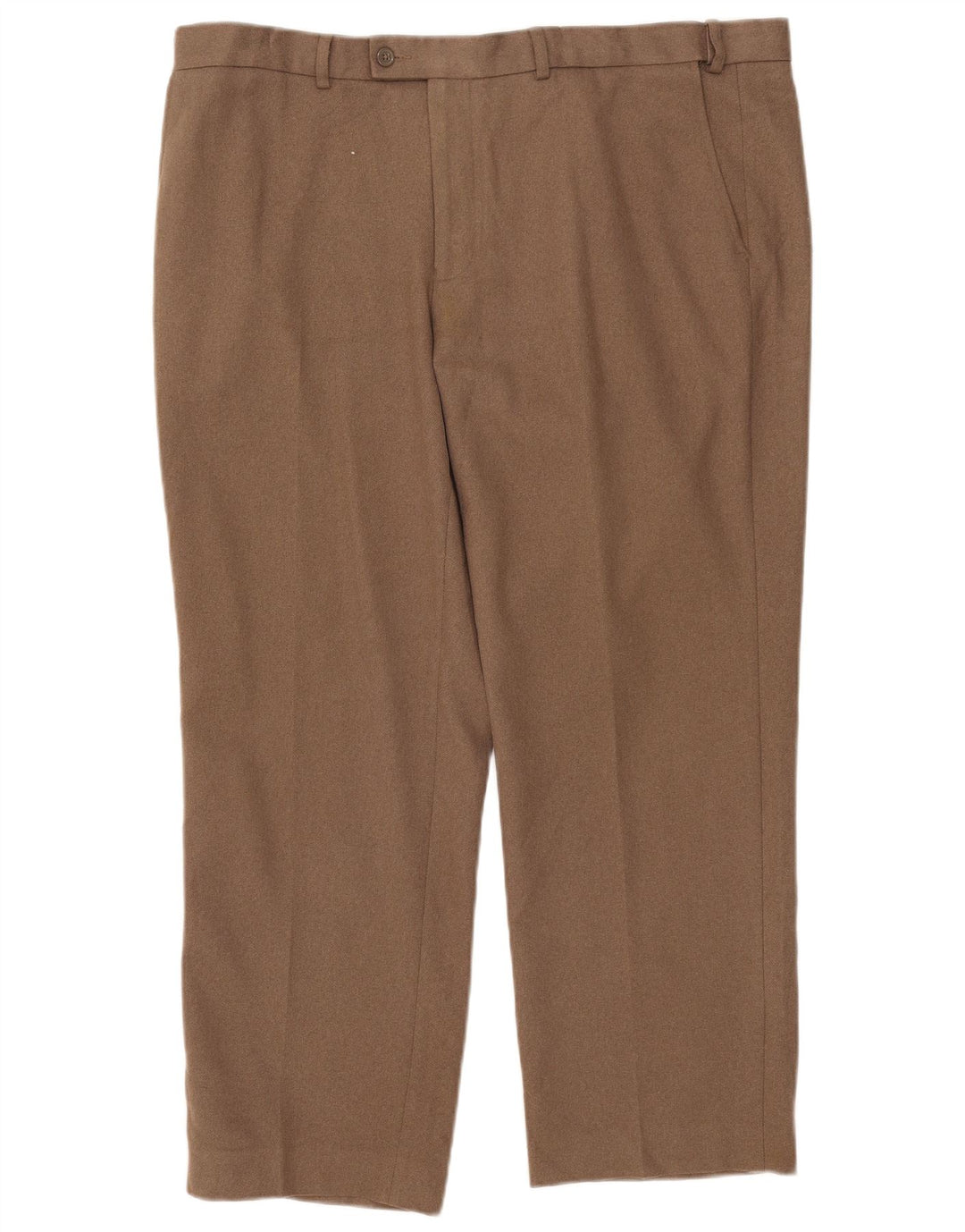 Marks & Spencer Mens Regular Fit Chino Trousers W42 L29 Brown Polyester