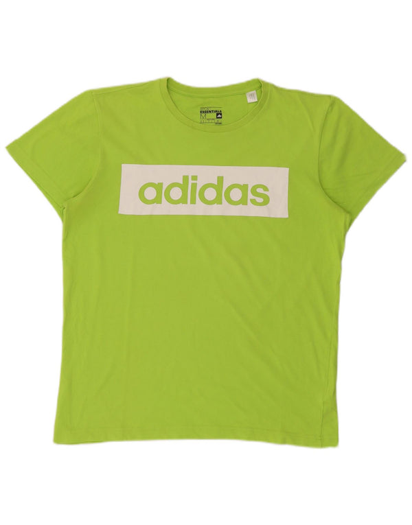 ADIDAS Mens Climalite Graphic T-Shirt Top Medium Green Cotton