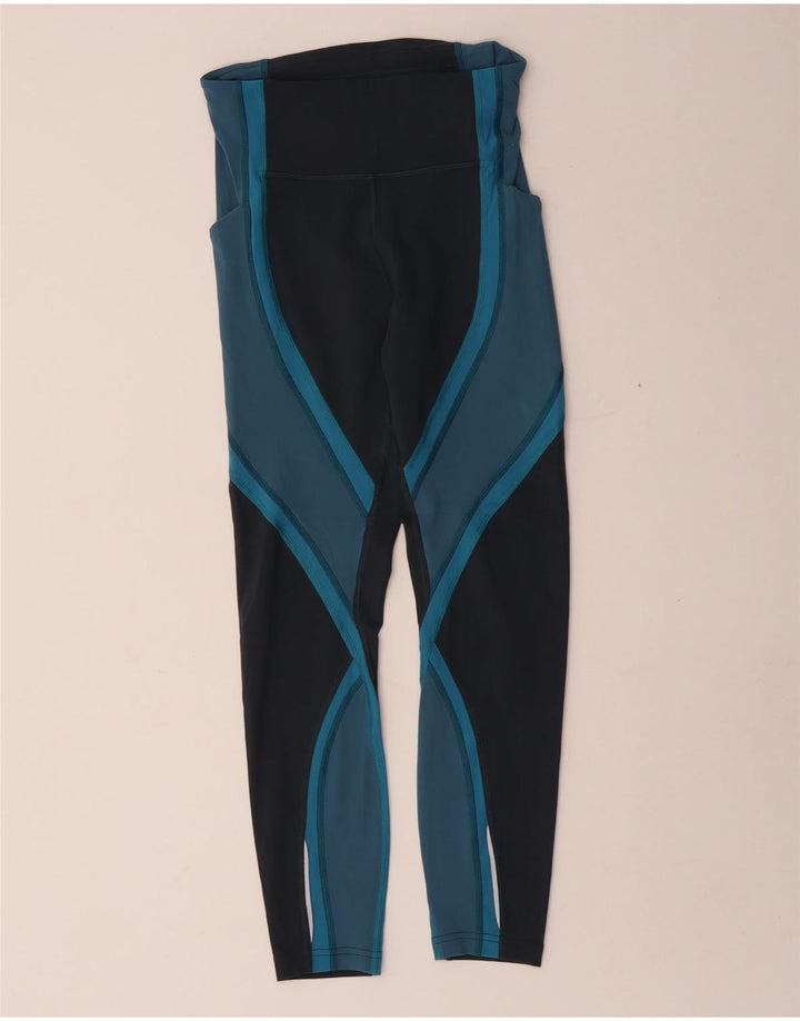 Lululemon Womens Leggings US 4 Small  Blue Colourblock Nylon