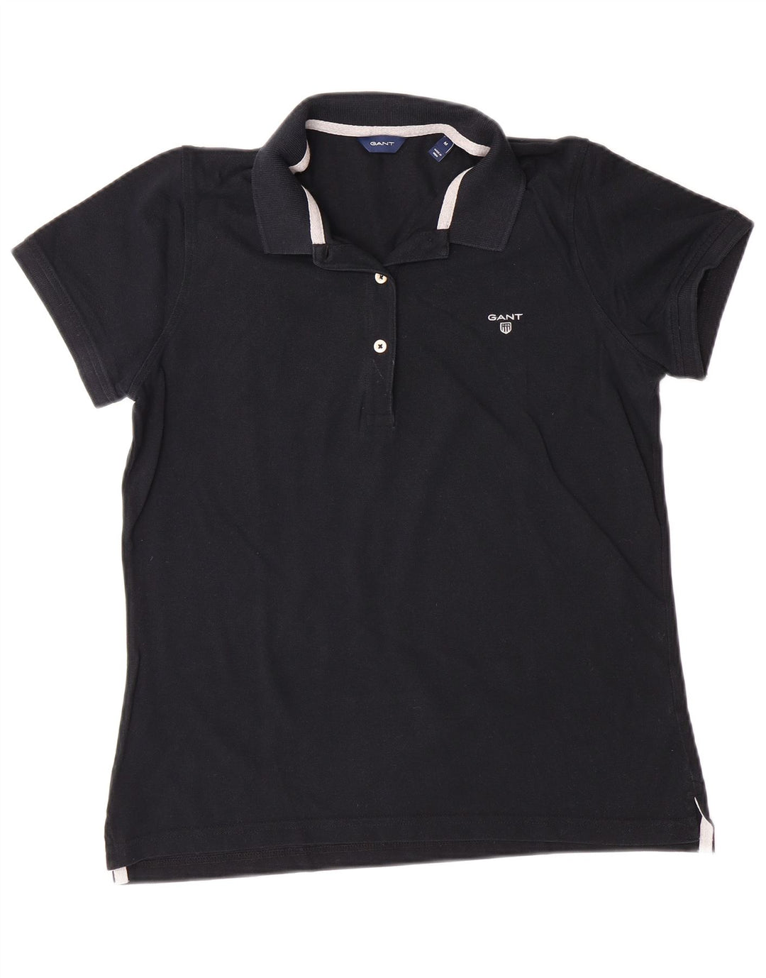 GANT Womens Polo Shirt UK 12 Medium Navy Blue