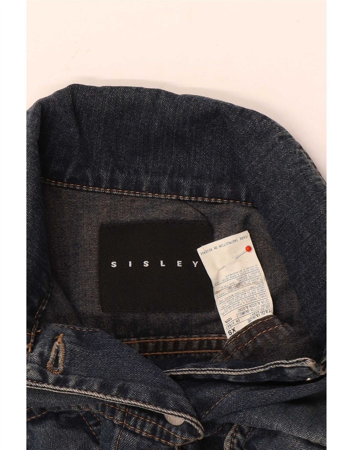 Sisley Womens Denim Jacket UK 6 XS Blue Cotton