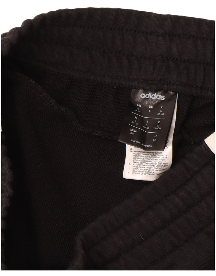 ADIDAS Womens Tracksuit Trousers Joggers UK 8/10 Small Black Cotton