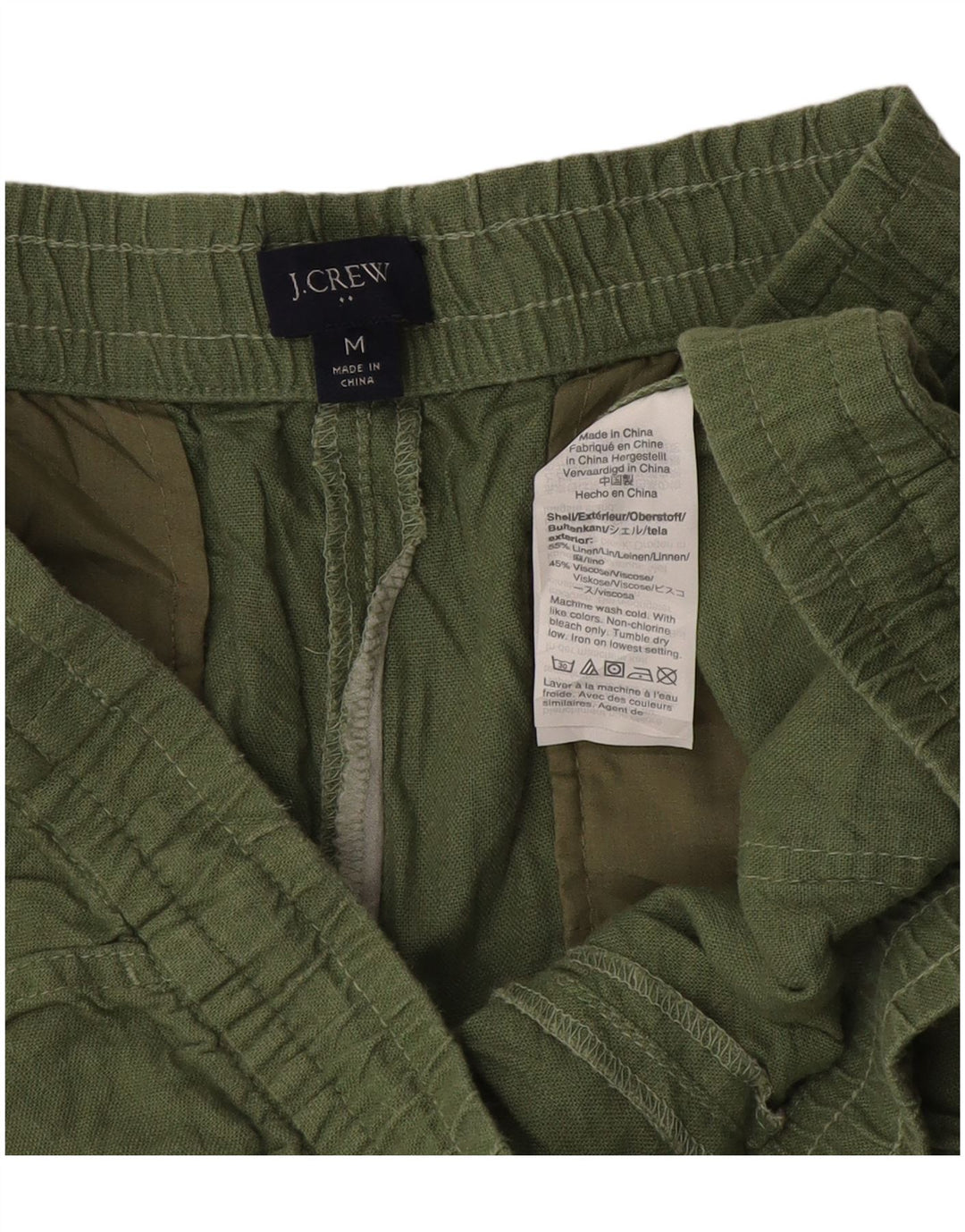 J. Crew Womens Chino Shorts Medium W30 Green Linen