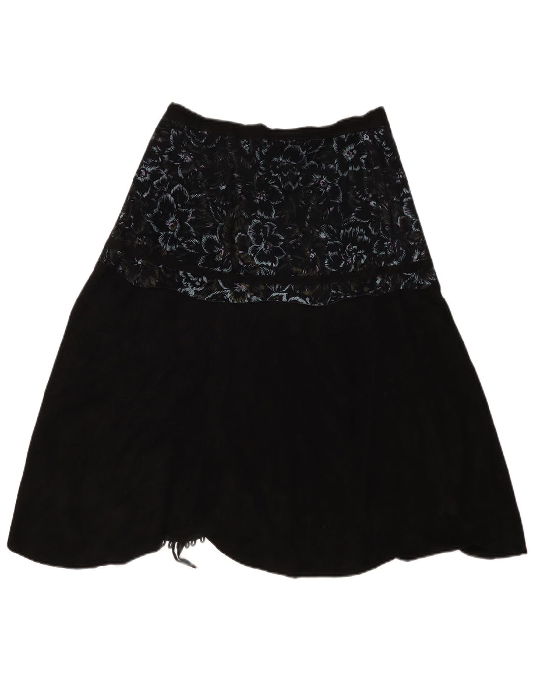 VINTAGE Womens Wrap Skirt W30 Medium  Black Floral