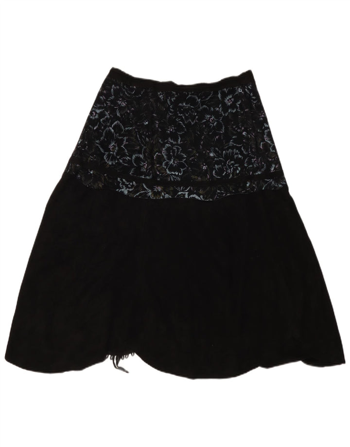VINTAGE Womens Wrap Skirt W30 Medium  Black Floral