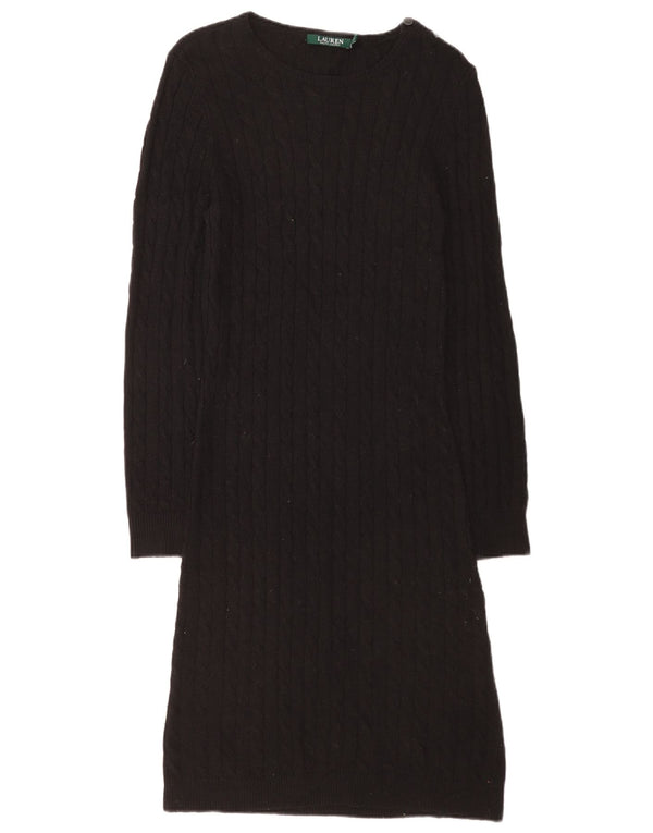 Ralph Lauren Womens Long Sleeve Jumper Dress UK 14 Medium Black