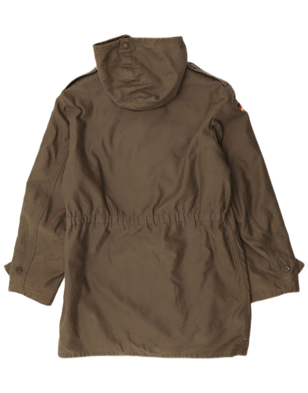 Vintage Mens Hooded Sherpa Parka Jacket UK 38 Medium Khaki