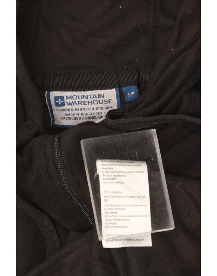 MOUNTAIN WAREHOUSE Mens Hooded Fleece Jacket UK 36 Small Black Polyester