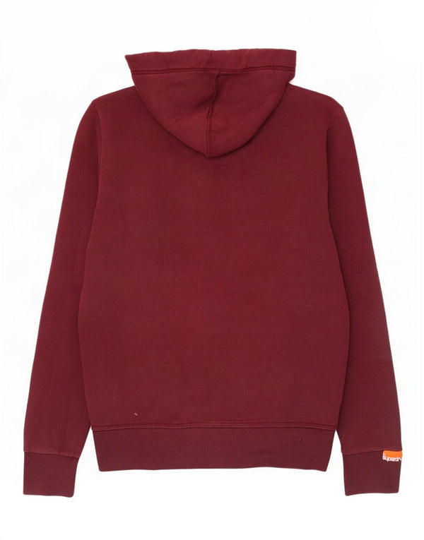 Superdry Mens Hoodie Jumper Large Burgundy Cotton