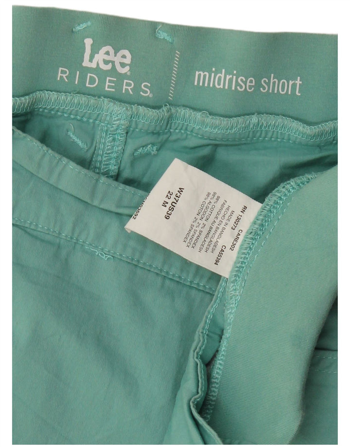 LEE Womens Riders Mid Rise Casual Shorts US 22 3XL W44  Green Cotton